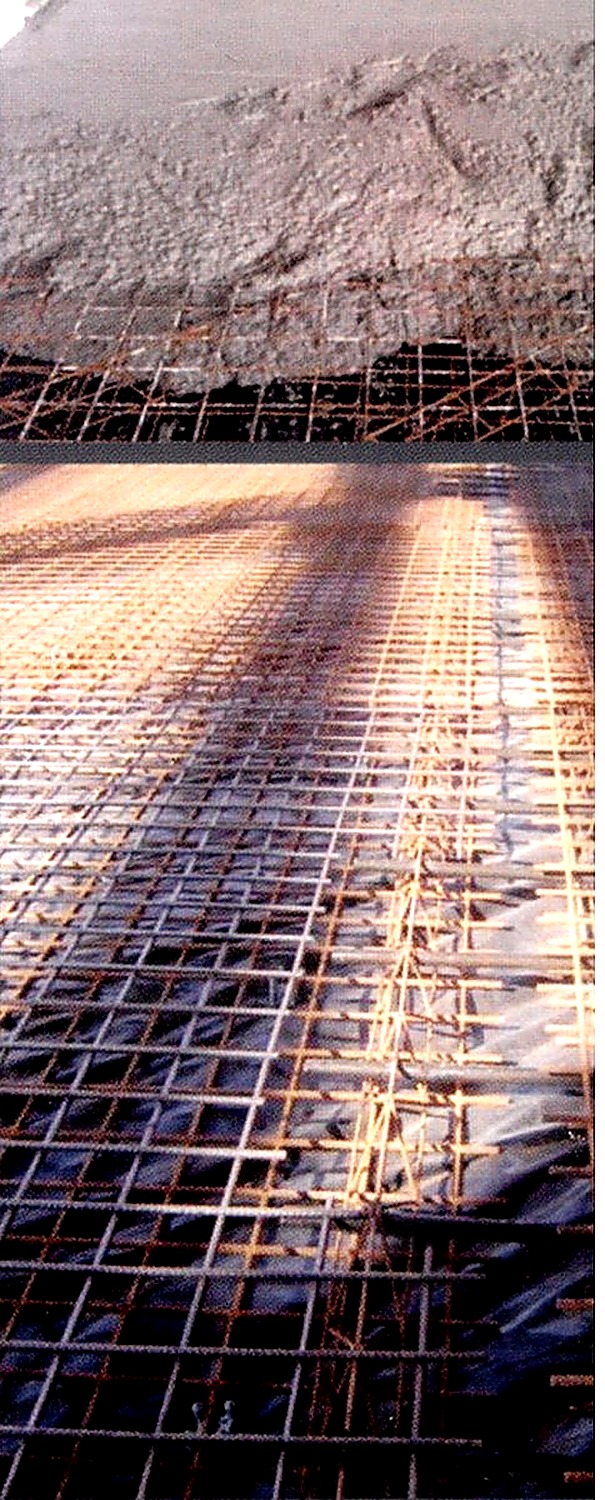 Ferragem preparada para piso industrial de concreto
